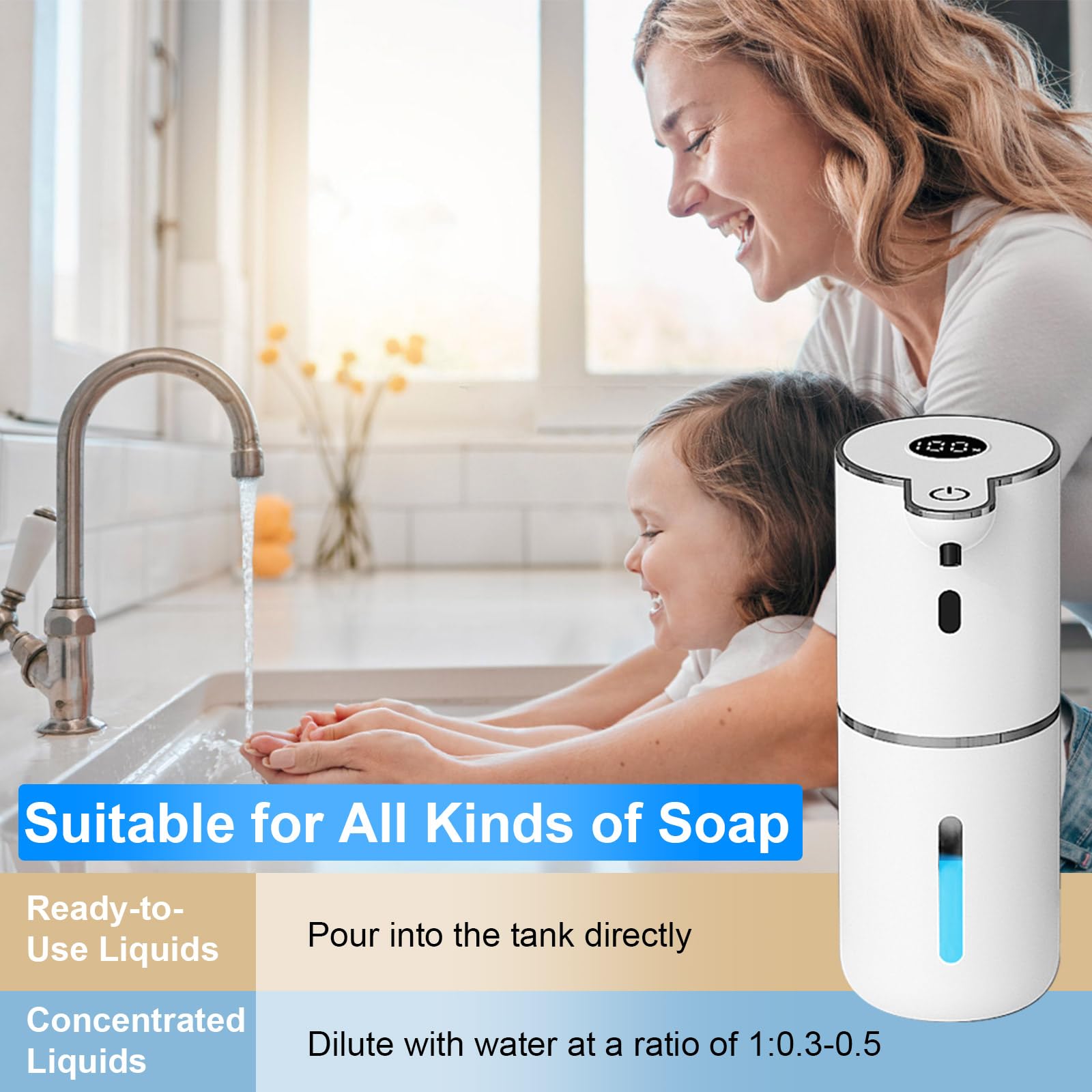 OHIFAST six-level adjustable volume controls personal soap usage.