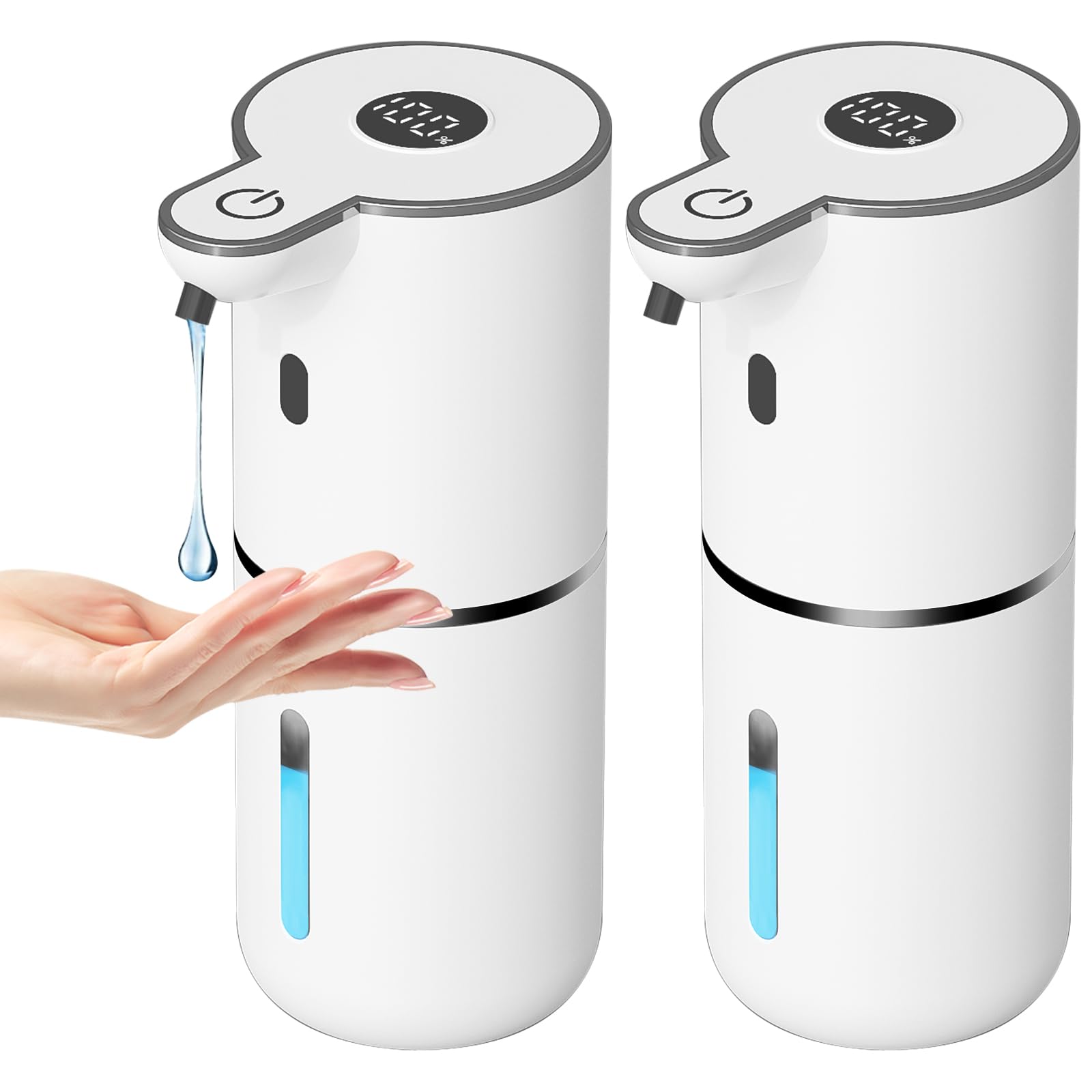 OHIFAST two-pack front view of dispenser, touchless operation for quick handwashing.