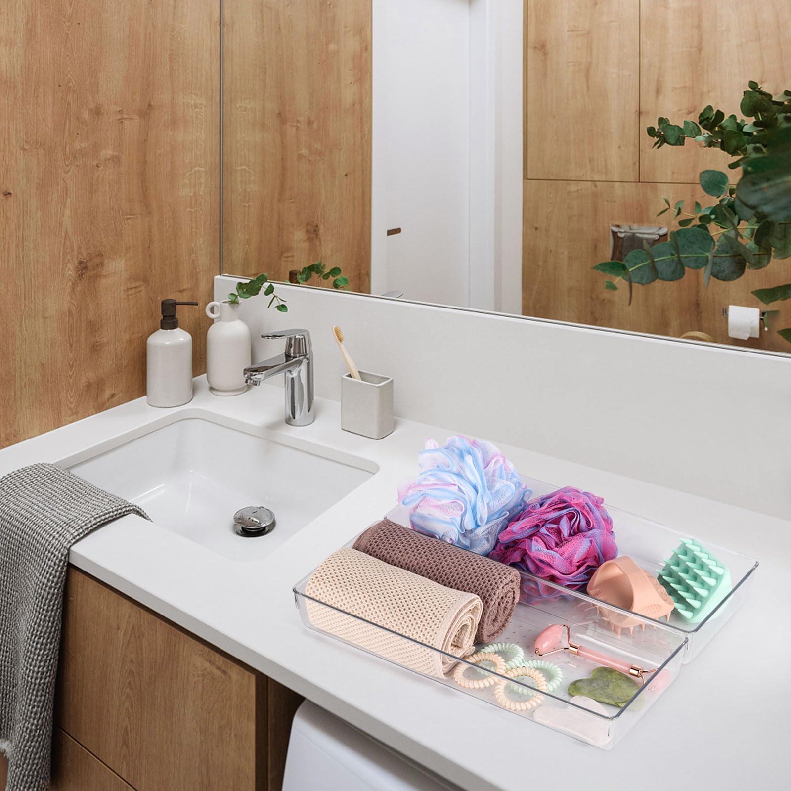 Ohlove bathroom supplies organizer reduces clutter and streamlines daily routines.