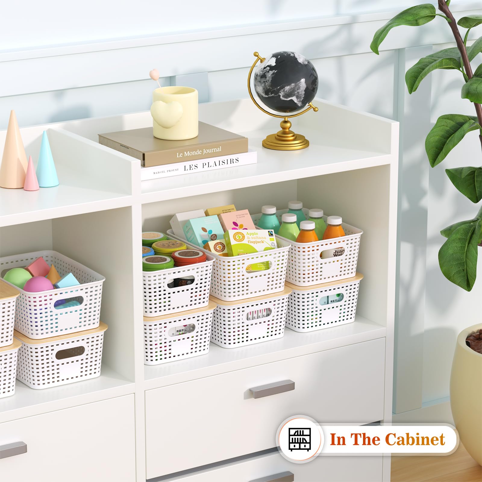 Ohmlove lidded organizer in playroom ideal for toy storage.
