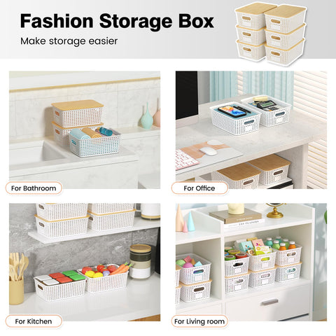 Ohmlove multi purpose basket with lid for bathroom towels.