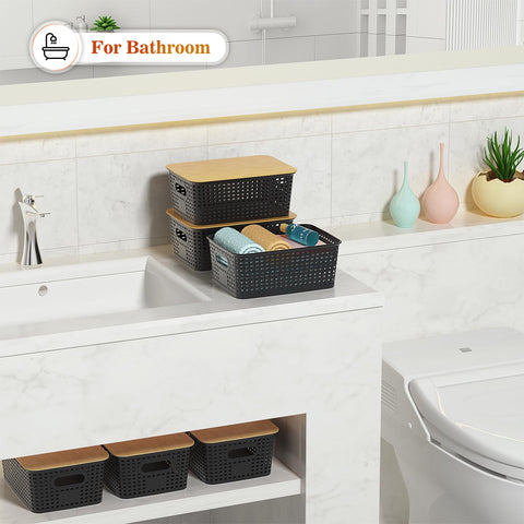 Ohmlove office closet storage basket organizing documents and odds