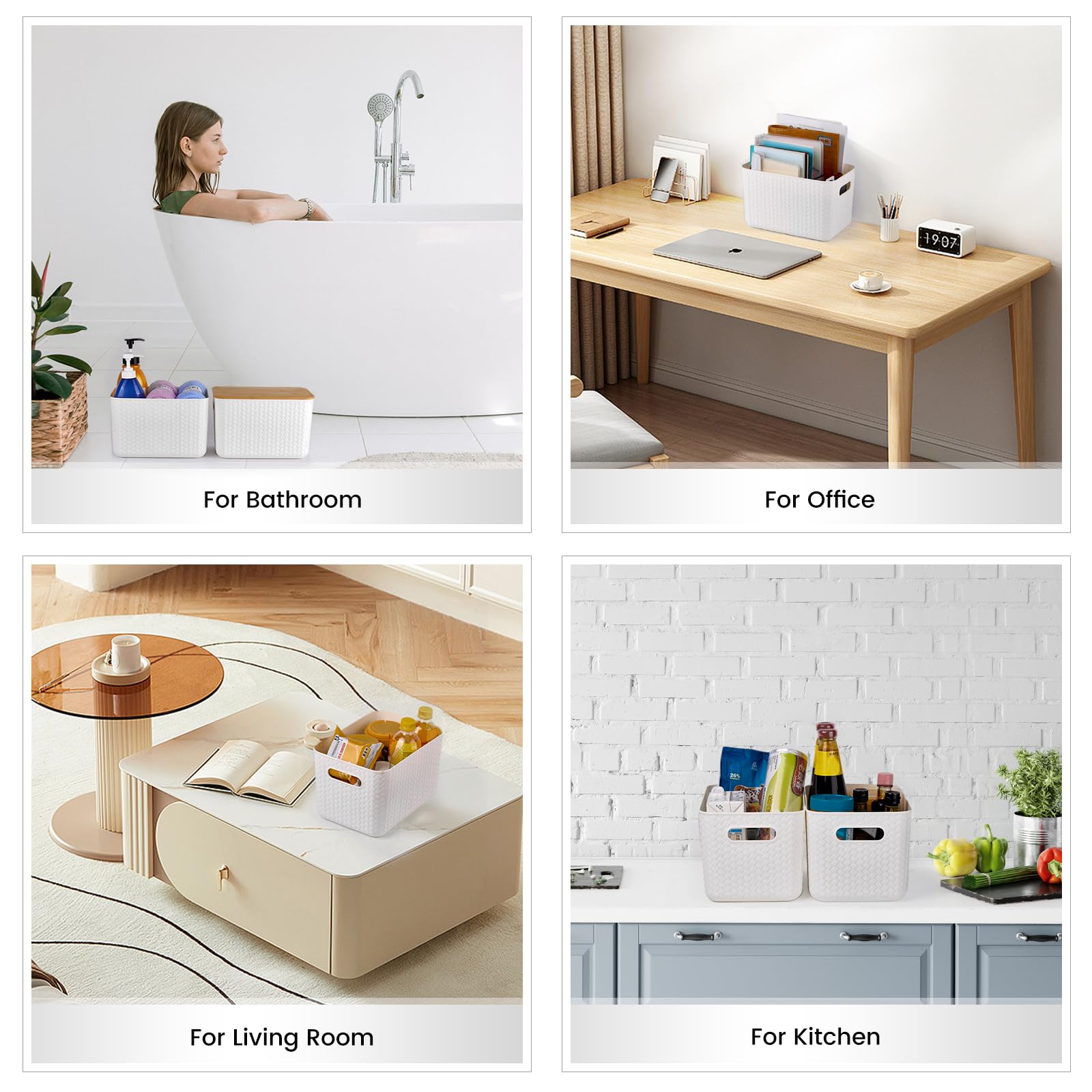 Ohmlove office storage bin helps desk essentials stay sorted and visible.
