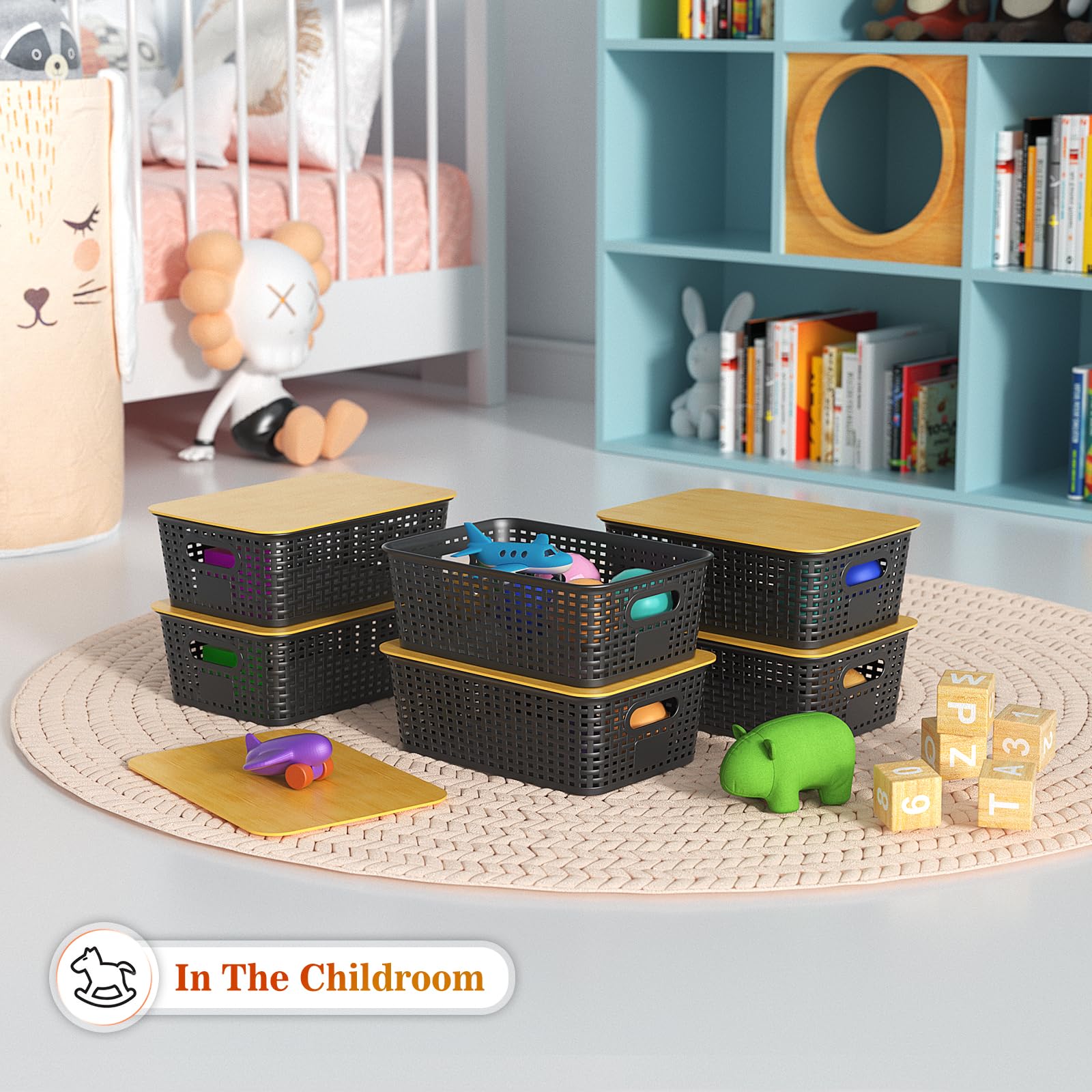 Ohmlove playroom storage basket organizing toys and craft supplies