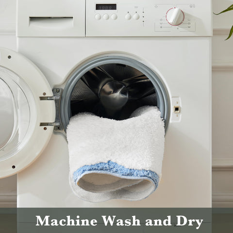 Ohocut machine washable bath rug offers easy care and lasting softness.