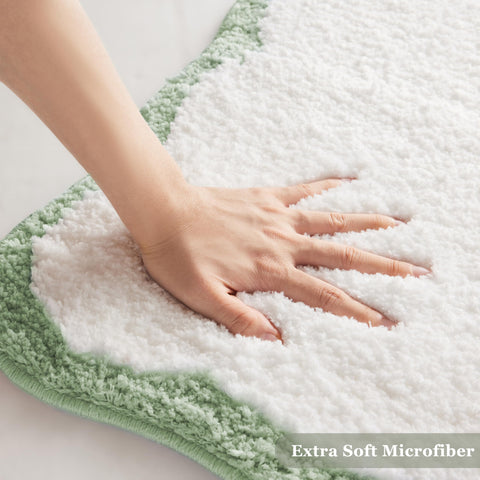 Ohocut white bath rug complements any bathroom design