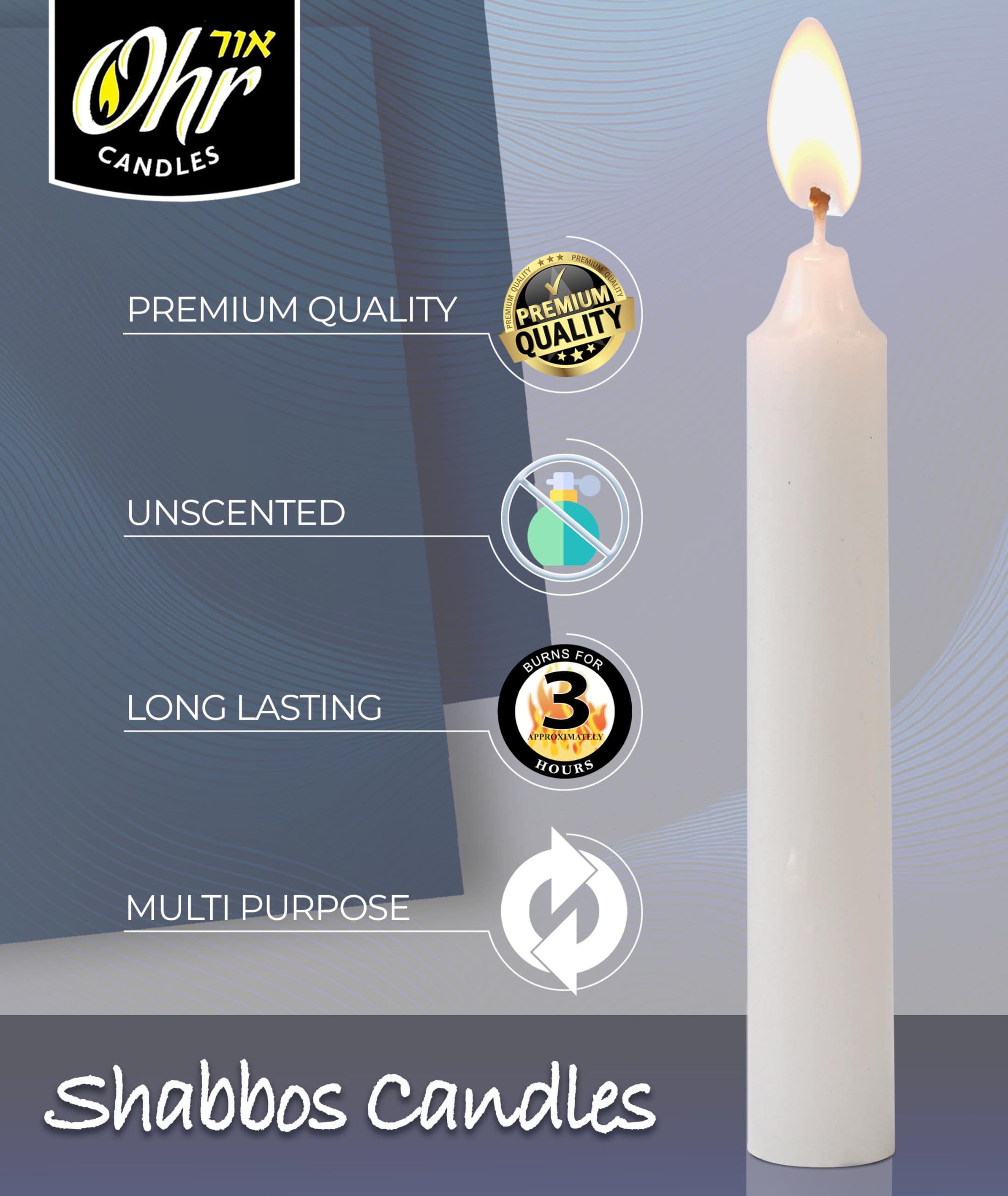 OHR CANDLES Unscented taper provides clean, fragrance-free glow