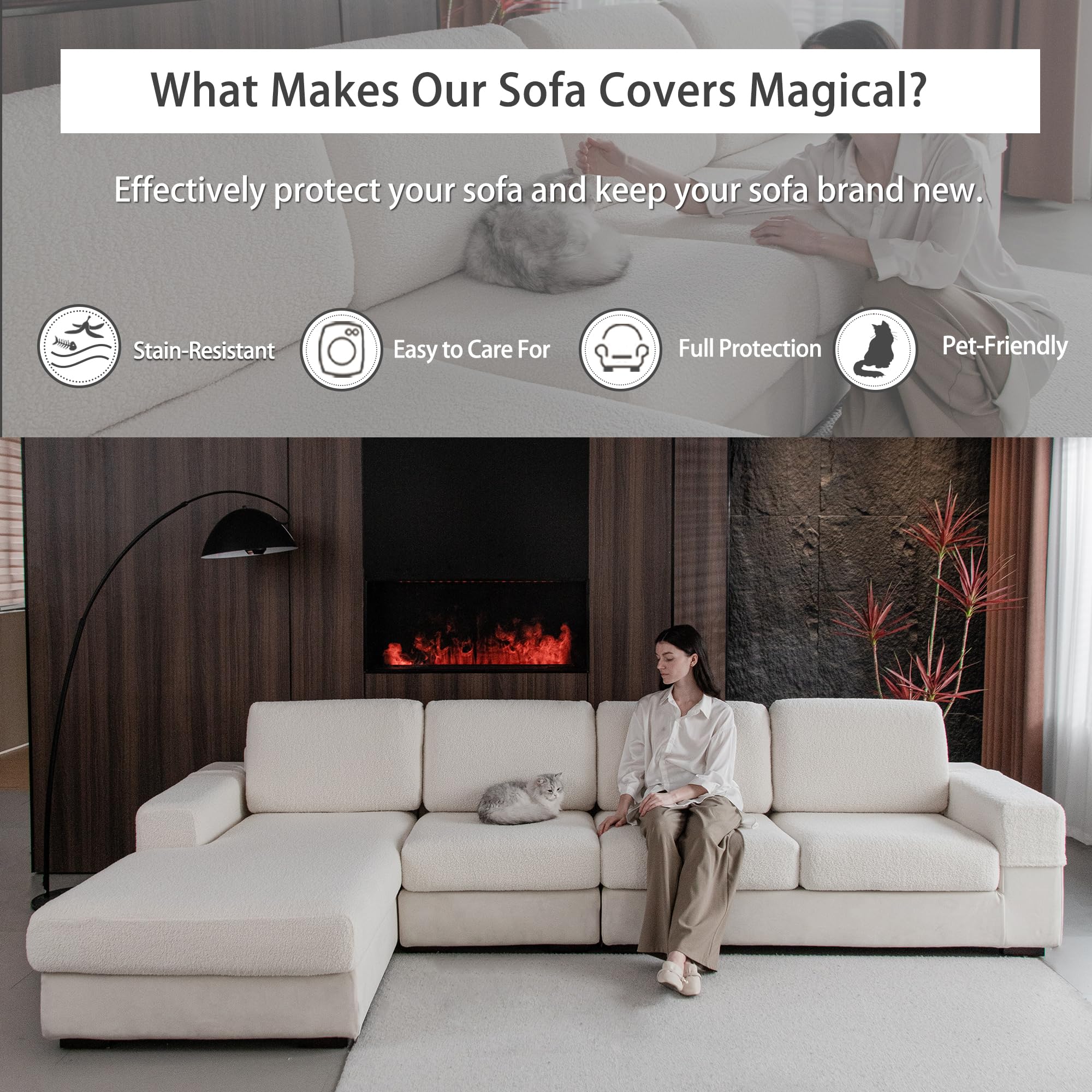 OHSIO ivory cover is machine-washable for quick cleanup