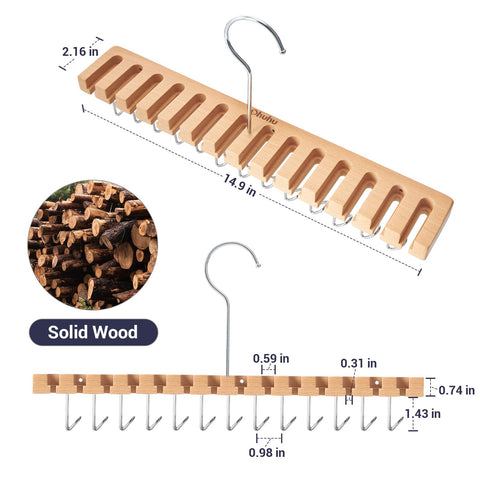 Ohuhu belt hanger crafted from wood and stainless steel for durability