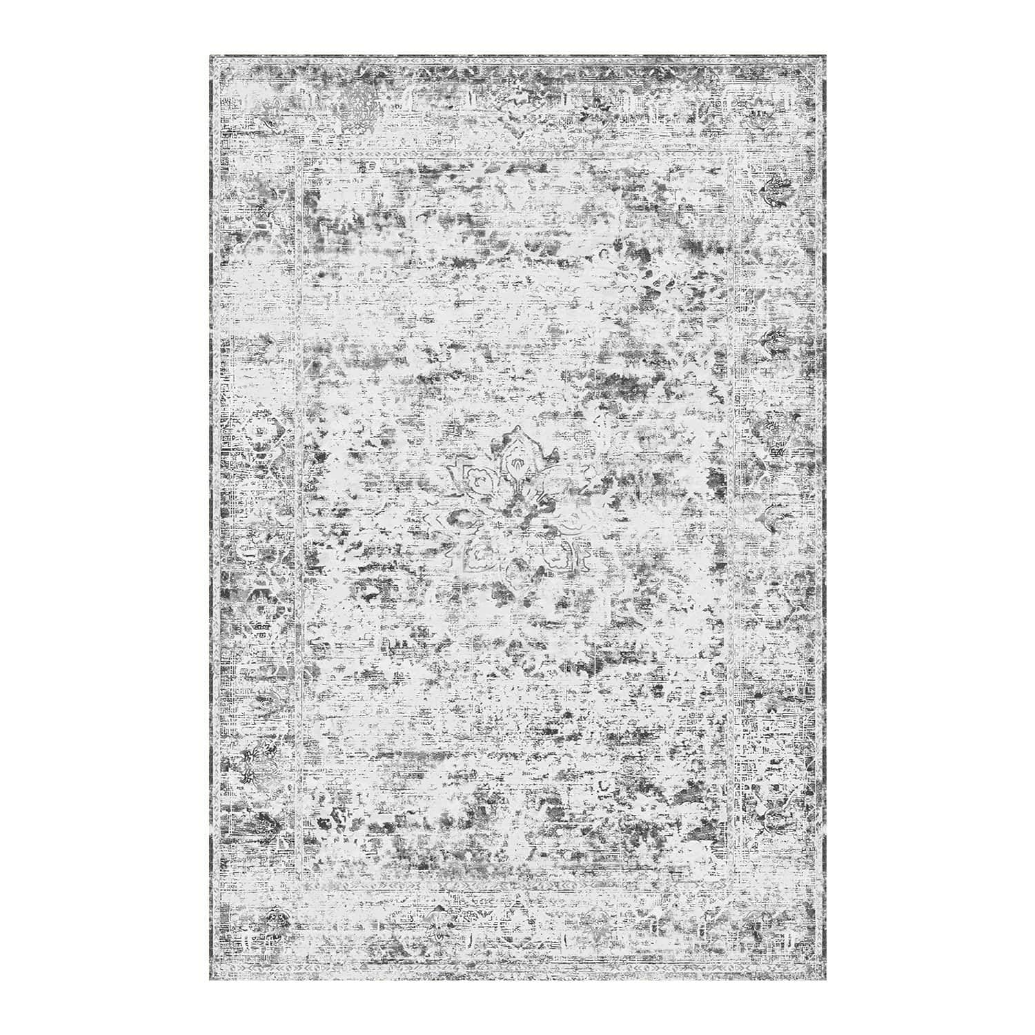 OHWPEAT boho grey rug showcases abstract design for versatile room styling