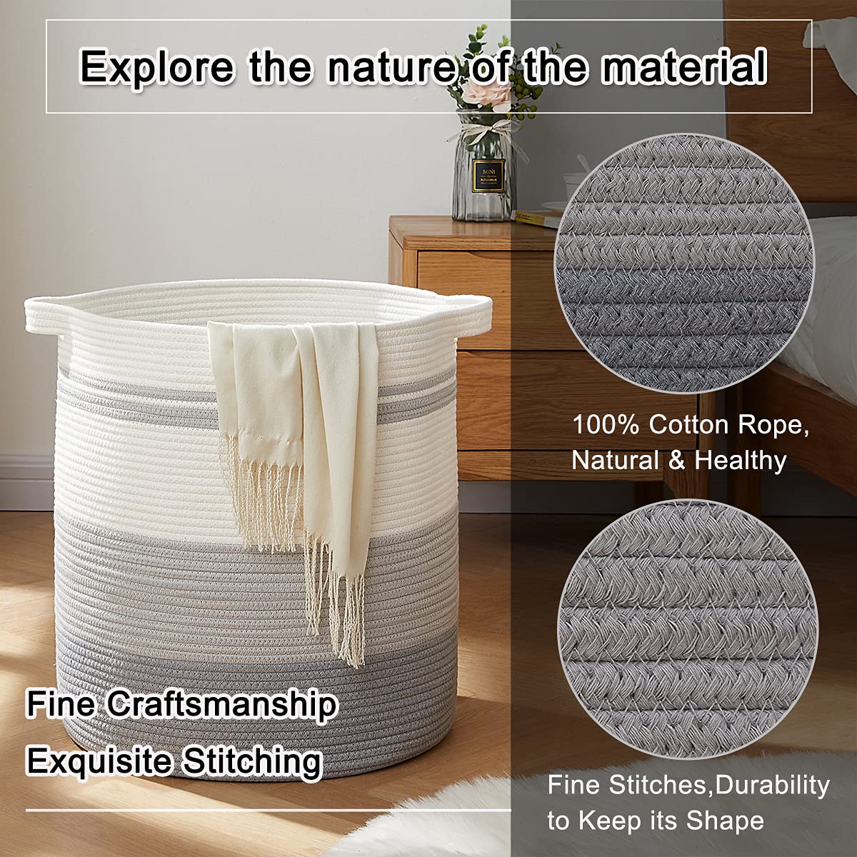 OIAHOMY 80L laundry hamper collapsible design for easy storage