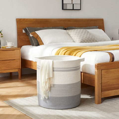 OIAHOMY 80L hamper handles close-up highlighting double stitched durability