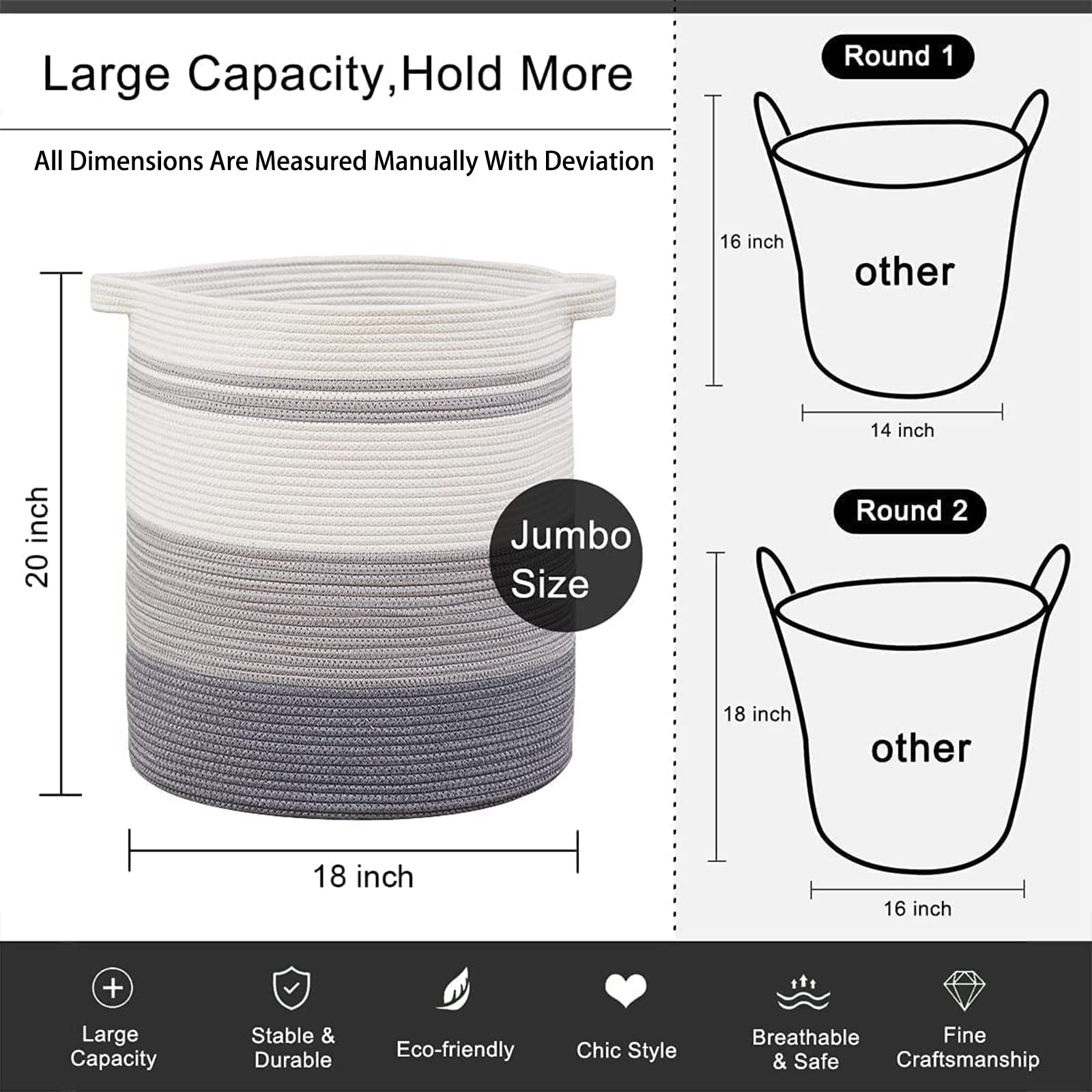 OIAHOMY 80L laundry hamper in living room organizing toys and cushions