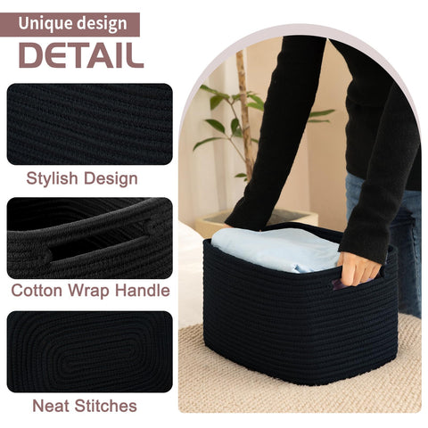 OIAHOMY cotton rope baskets foldable for versatile home organization