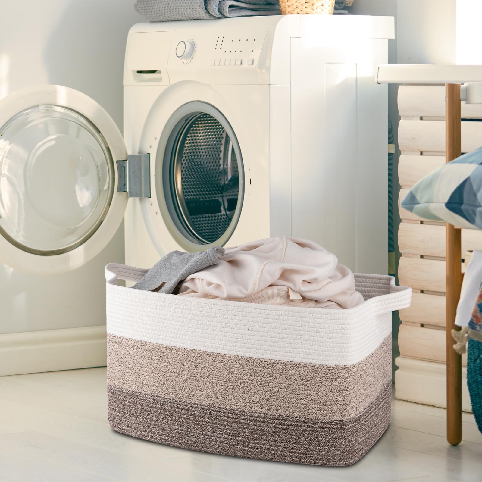 OIAHOMY cotton rope close-up shows soft, odor-free material for family rooms.