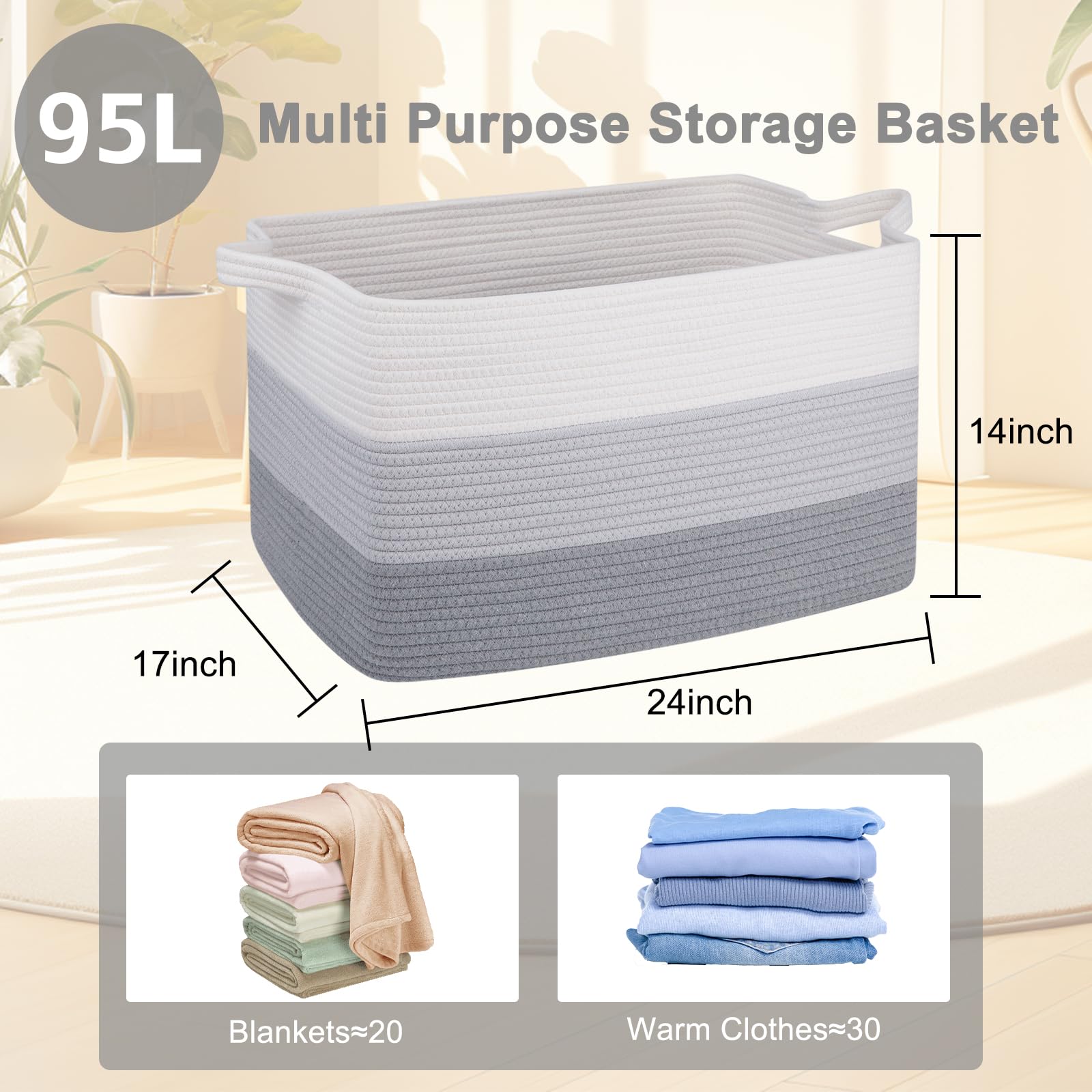 Foldable OIAHOMY storage basket saved flat when not in use.