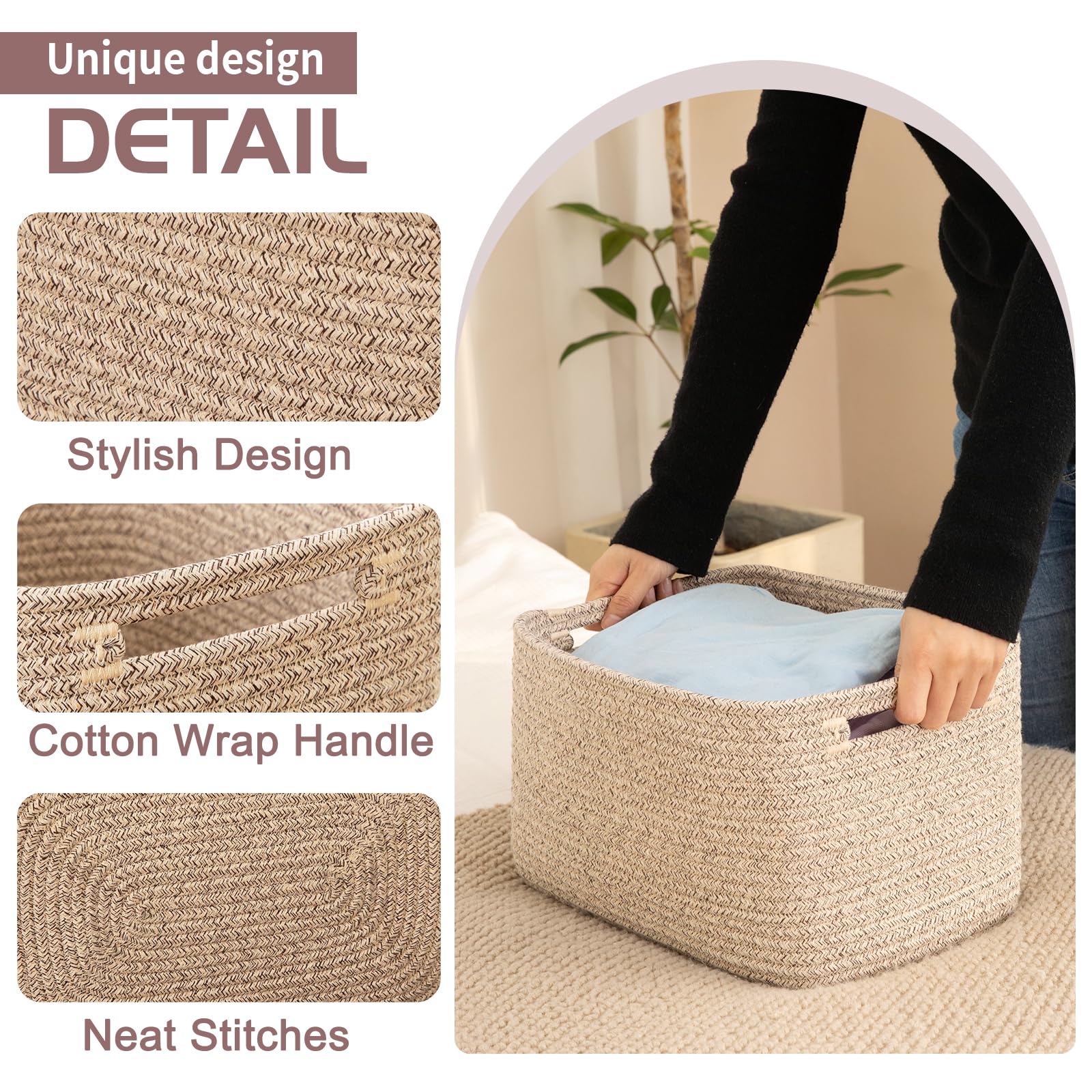 OIAHOMY foldable storage baskets save space when not in use
