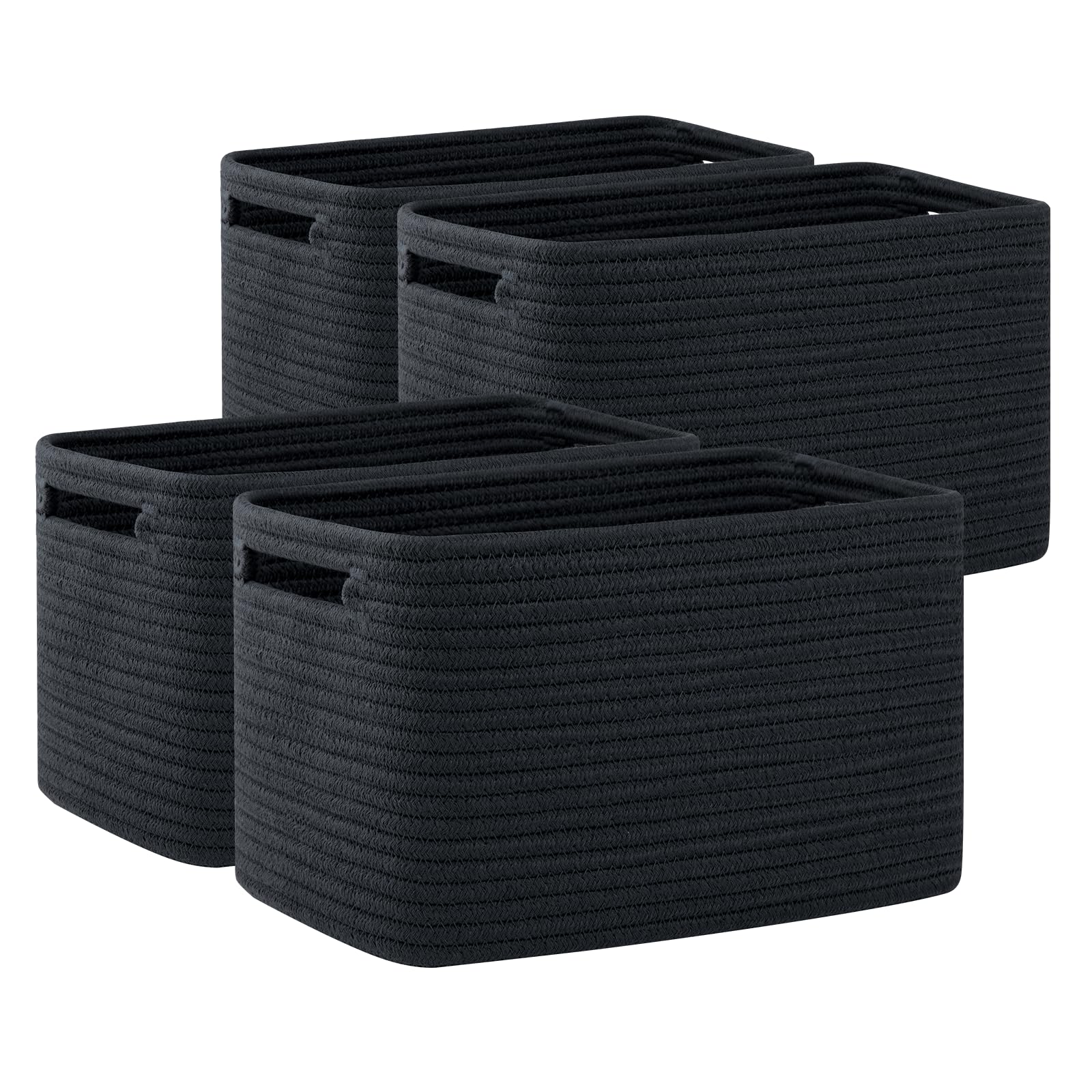 OIAHOMY four-pack rectangle storage baskets on a shelf for tidy organization