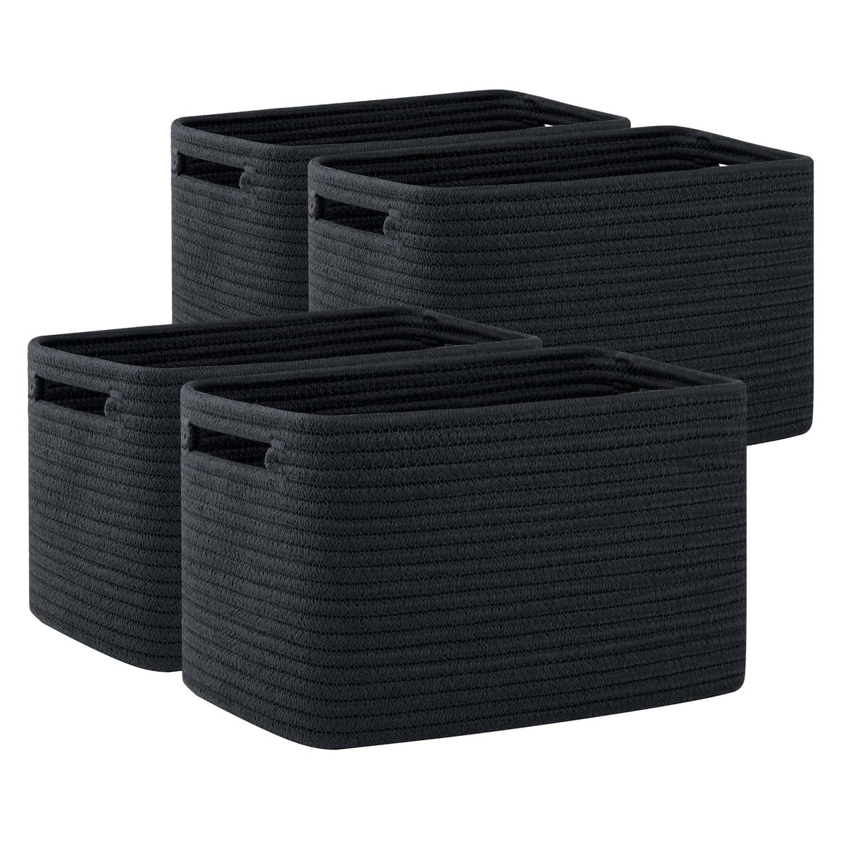 OIAHOMY four-pack rectangle storage baskets on a shelf for tidy organization