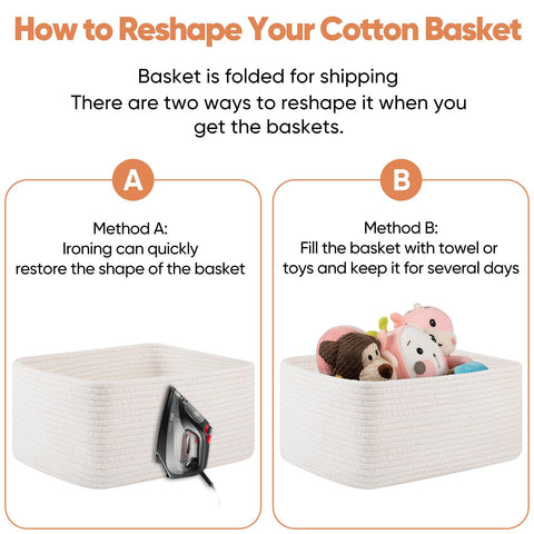 OIAHOMY gift-ready white baskets set suitable for baby showers and gifts.