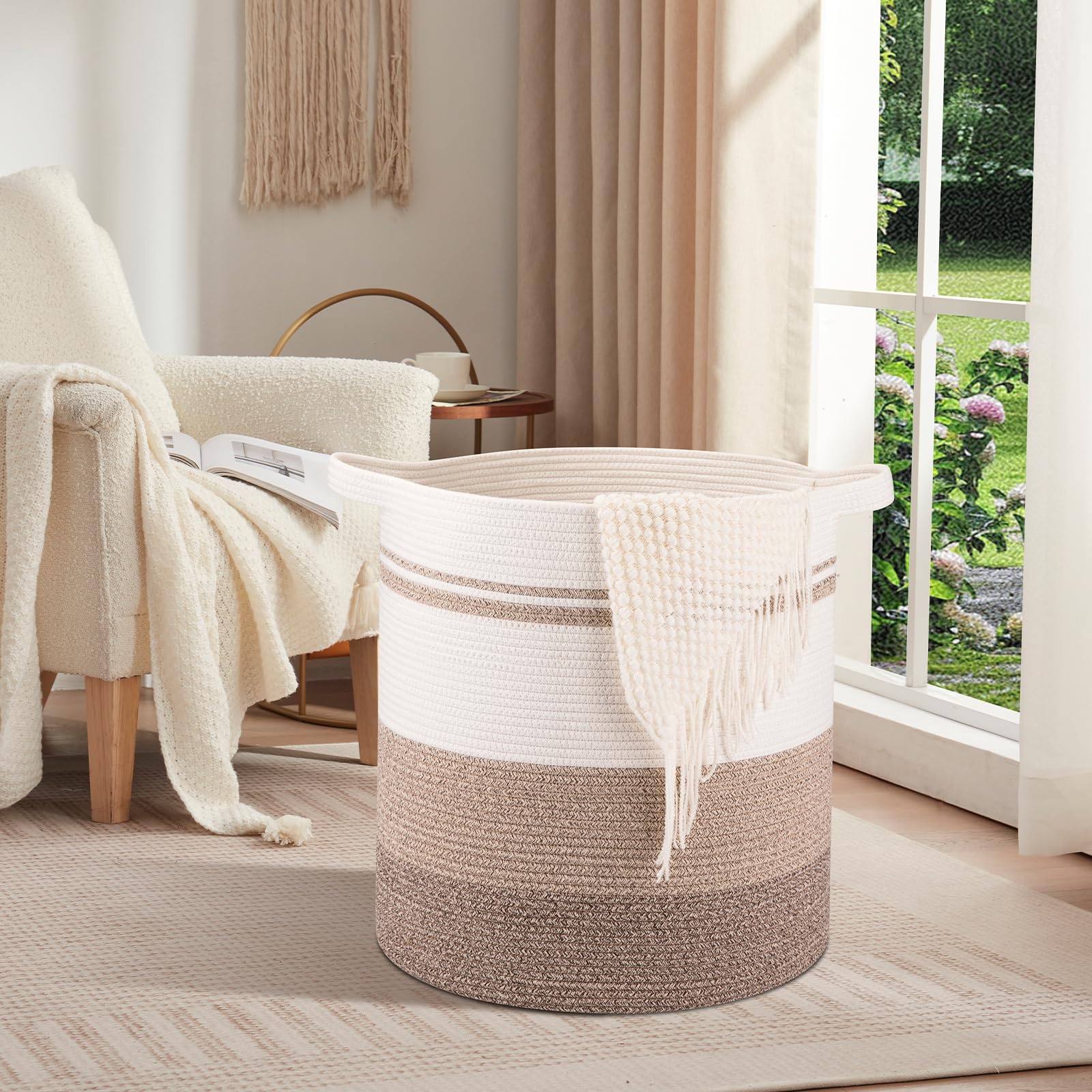 OIAHOMY large laundry hamper ideal for blankets and bulky items.