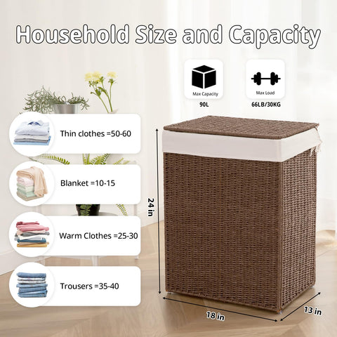 OIAHOMY handwoven hamper offers durable, snag-free storage.
