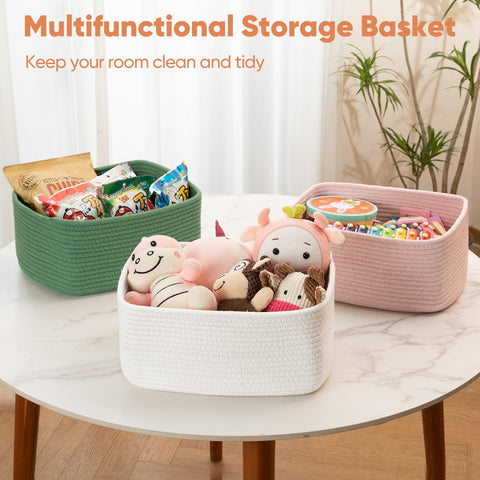 OIAHOMY machine-washable baskets with soft texture and durable construction.