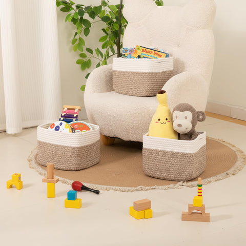 OIAHOMY multipurpose basket used as a nursery toy box on a shelf.