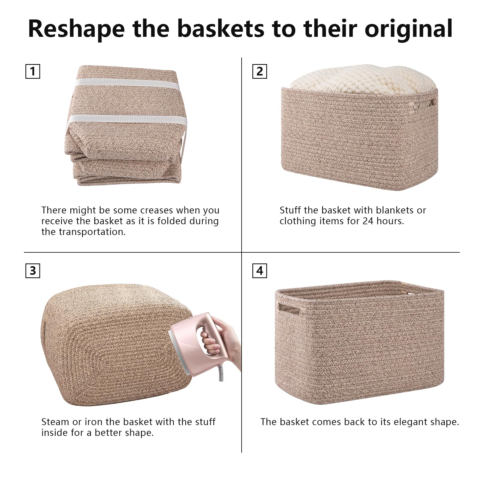 OIAHOMY neutral design storage bins suitable for many rooms