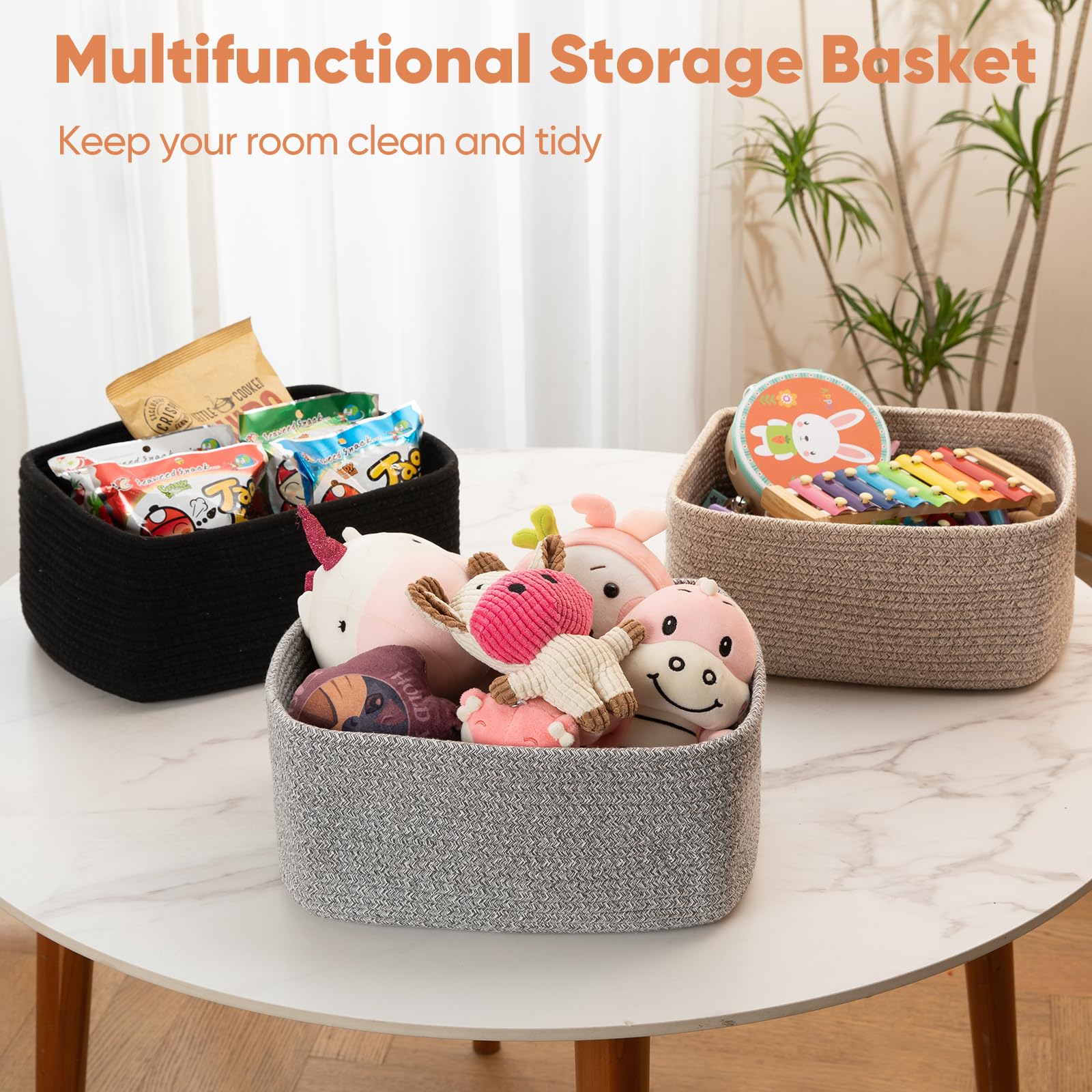 OIAHOMY nursery storage baskets safe for babies, versatile.