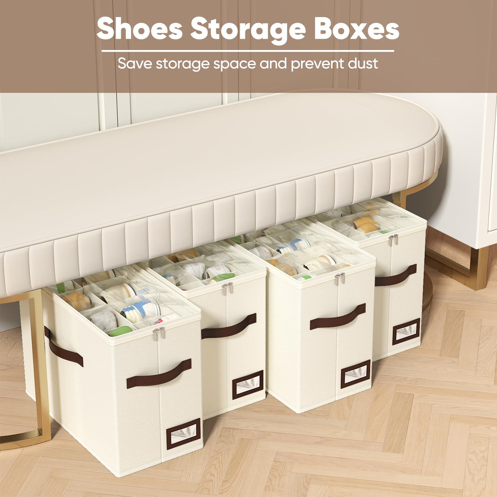 OIAHOMY shoe bin adjustable dividers keeps sneakers snug and neatly separated