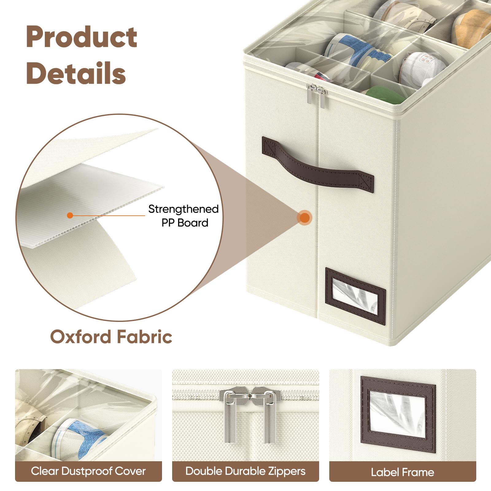 OIAHOMY shoe bin side label holder simplifies categorization