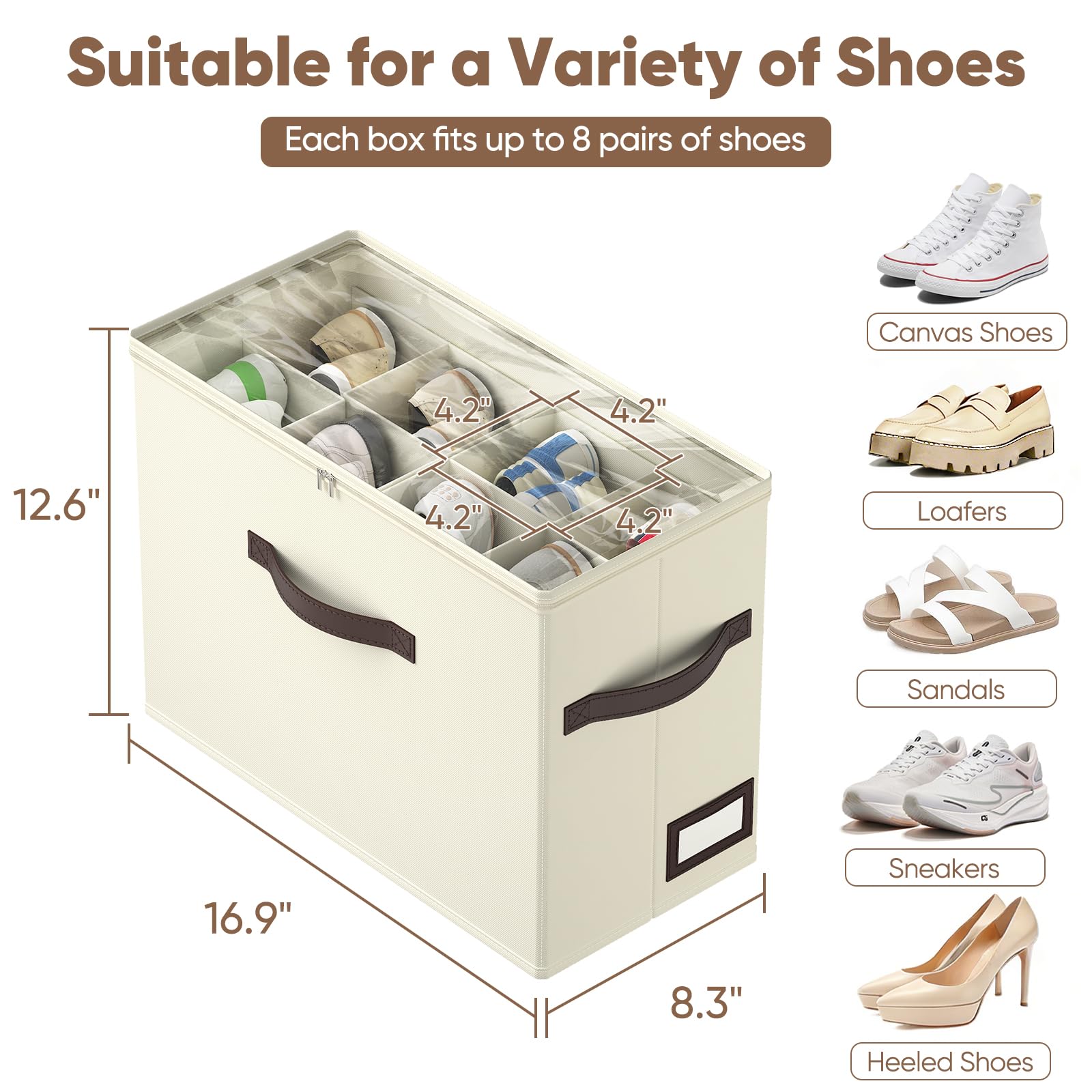 OIAHOMY sneaker box dustproof clear top protects shoes from dust