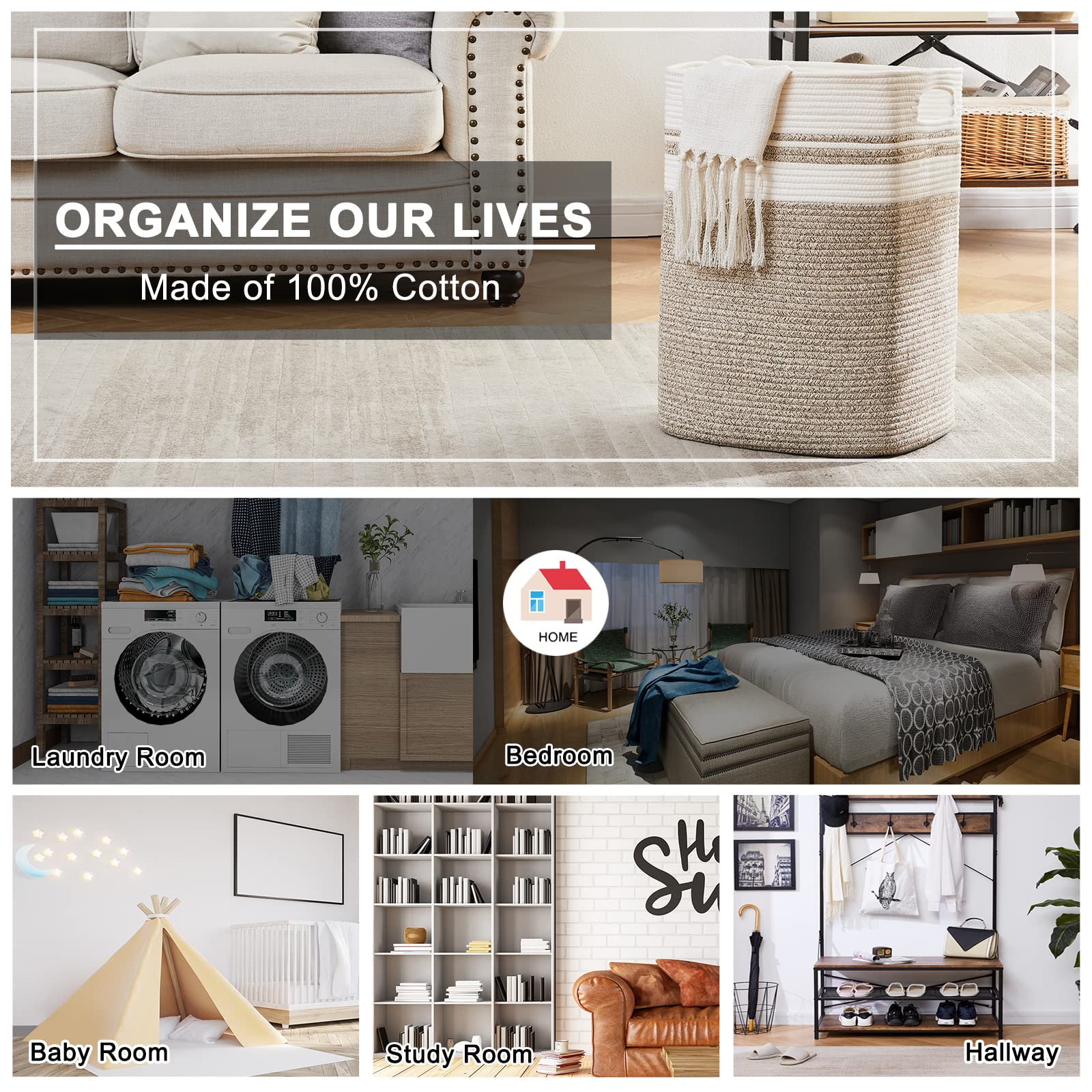 OIAHOMY soft-touch hamper, stands upright yet gentle on corners.