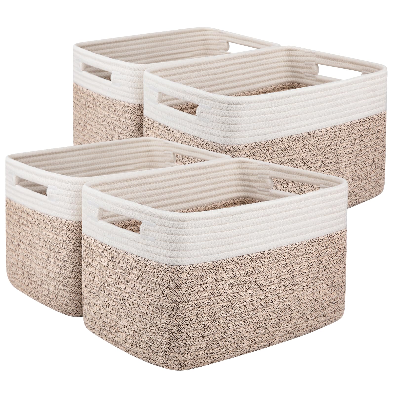 OIAHOMY storage basket rectangle with handles ideal for easy carry and organization.