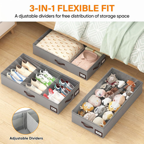 OIAHOMY under-bed storage for bulky items like blankets and sweaters.