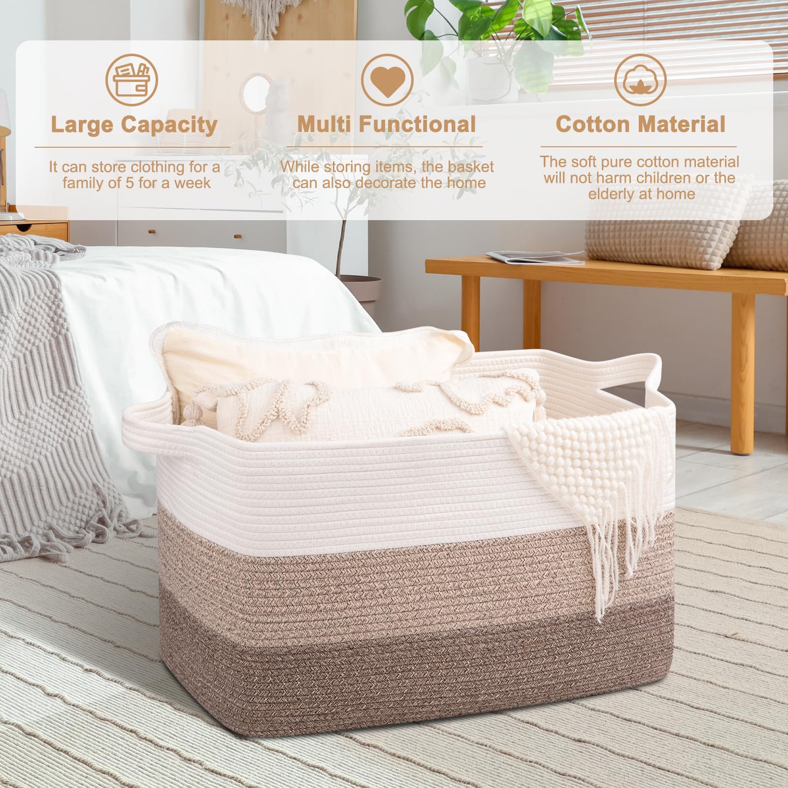 OIAHOMY washable basket is simple to clean by hand or machine.