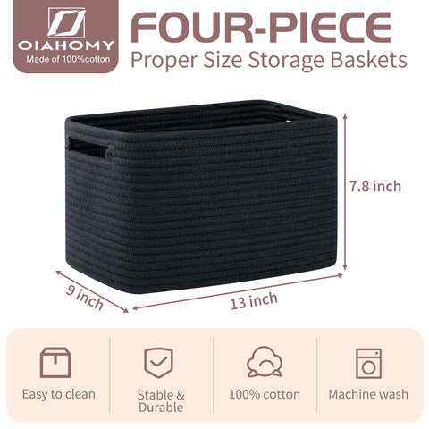 OIAHOMY woven baskets with handles for easy transport and storage
