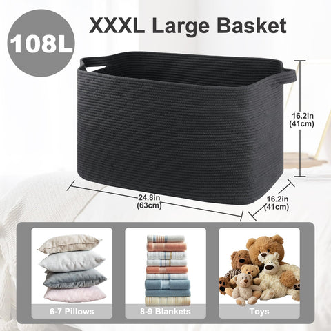 OIASKET 108L blanket basket open front showcasing large storage space