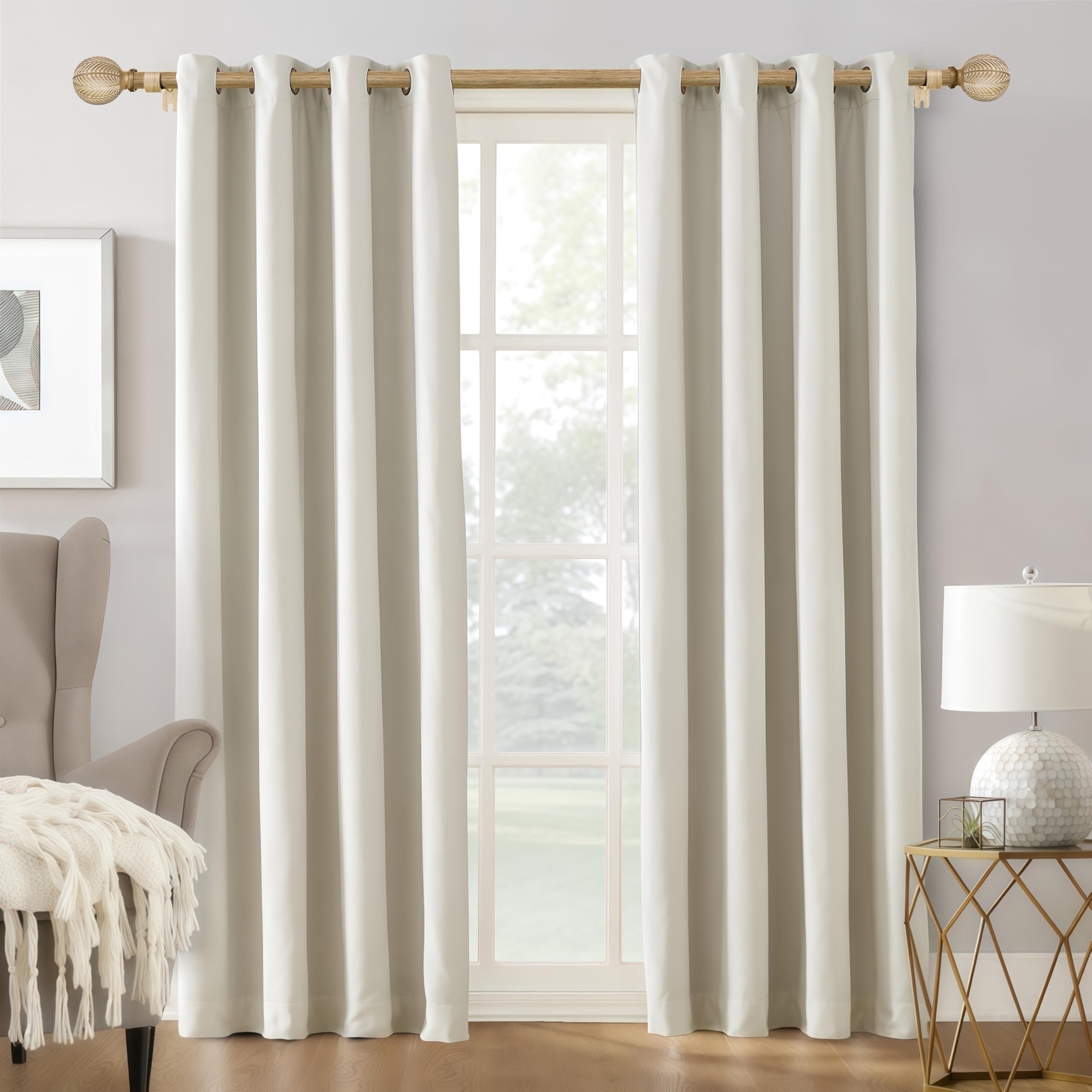 OICIPT boho wood curtain rod's durable finish highlights long-lasting use