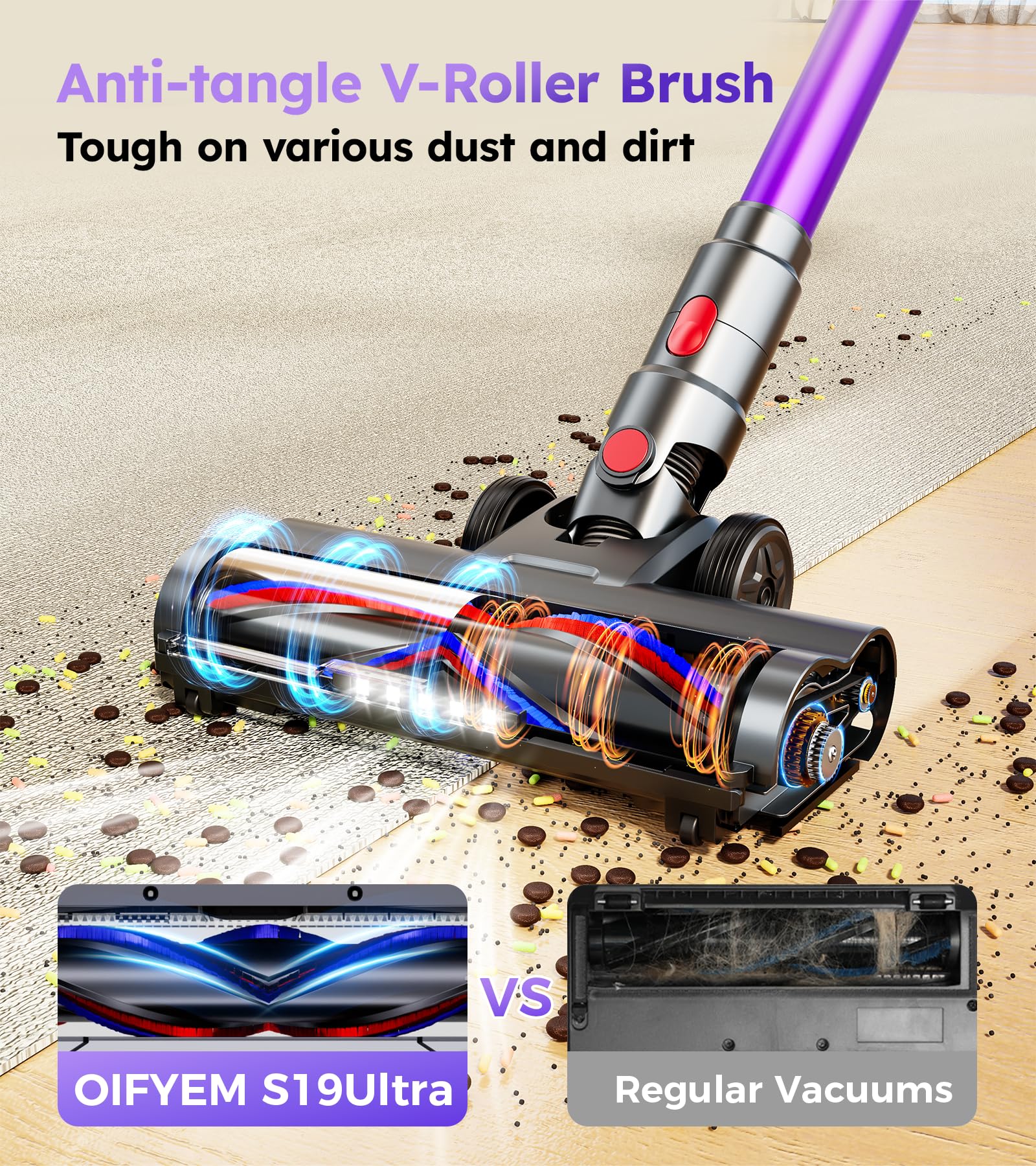 OIFYEM self-standing design keeps the vacuum upright between tasks for convenience.