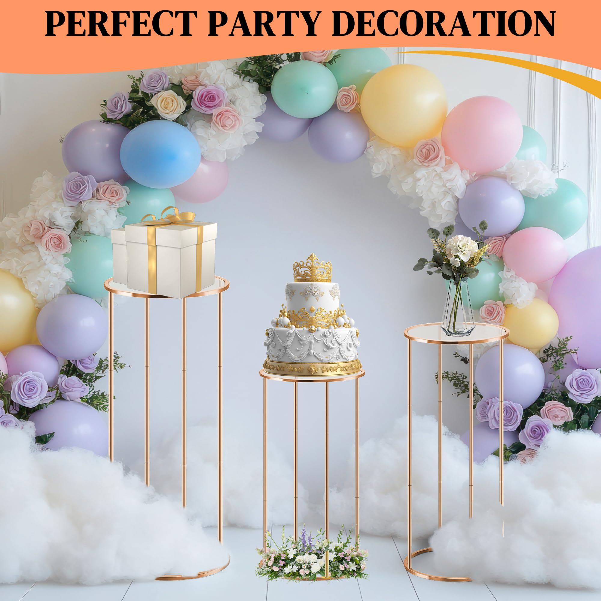 OIHYA rose gold pedestal highlights plants with height and charm.