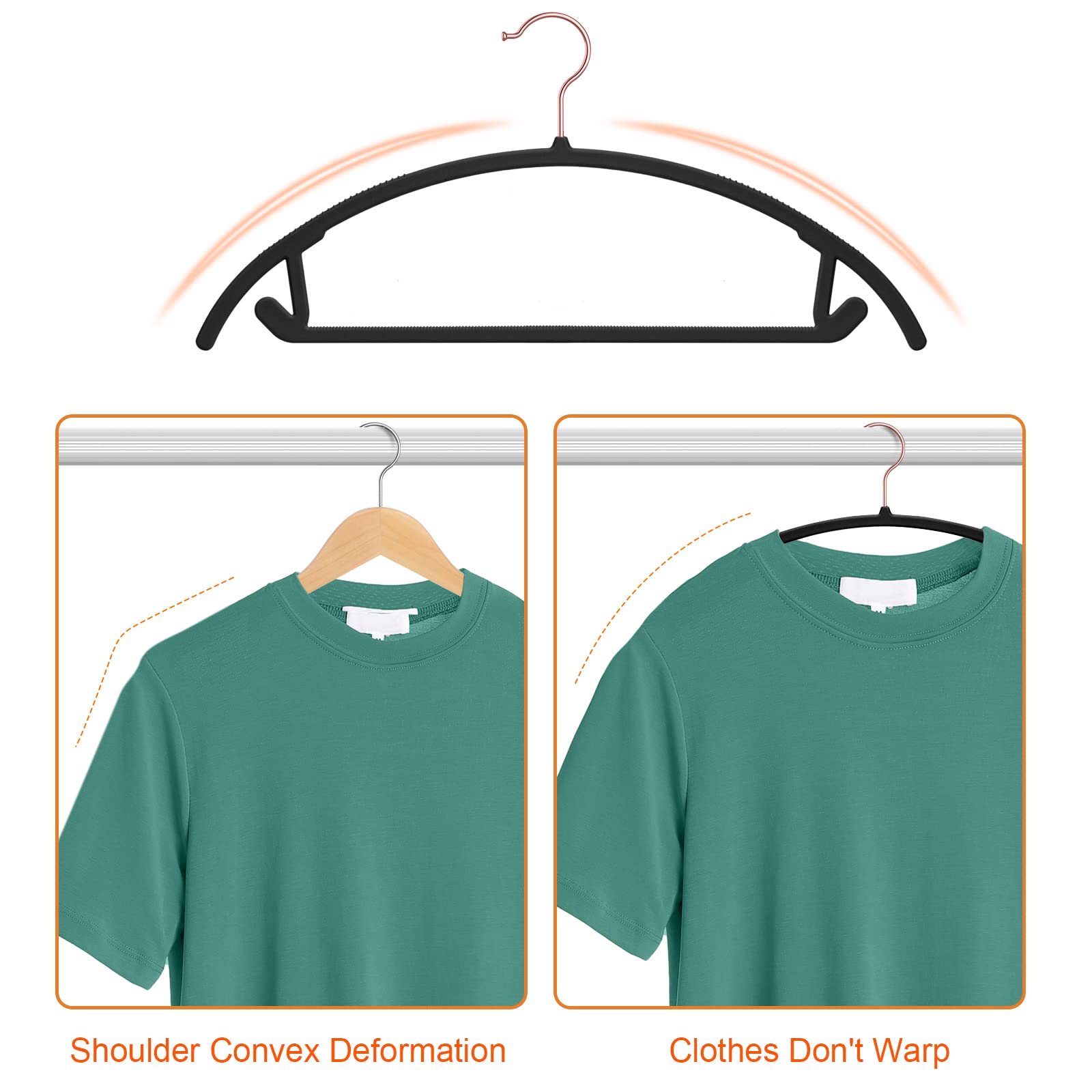 OIKA Hangers feature anti slip grooves to keep fabrics in place