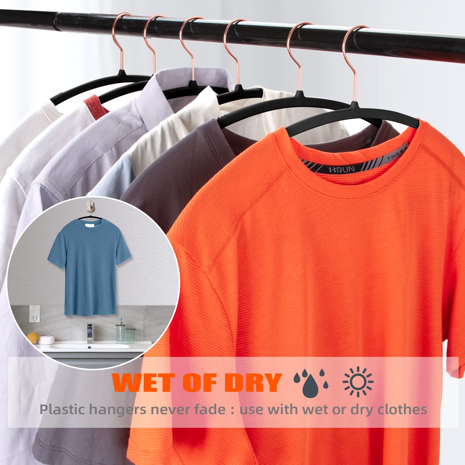 OIKA Hangers durable plastic construction for long lasting use