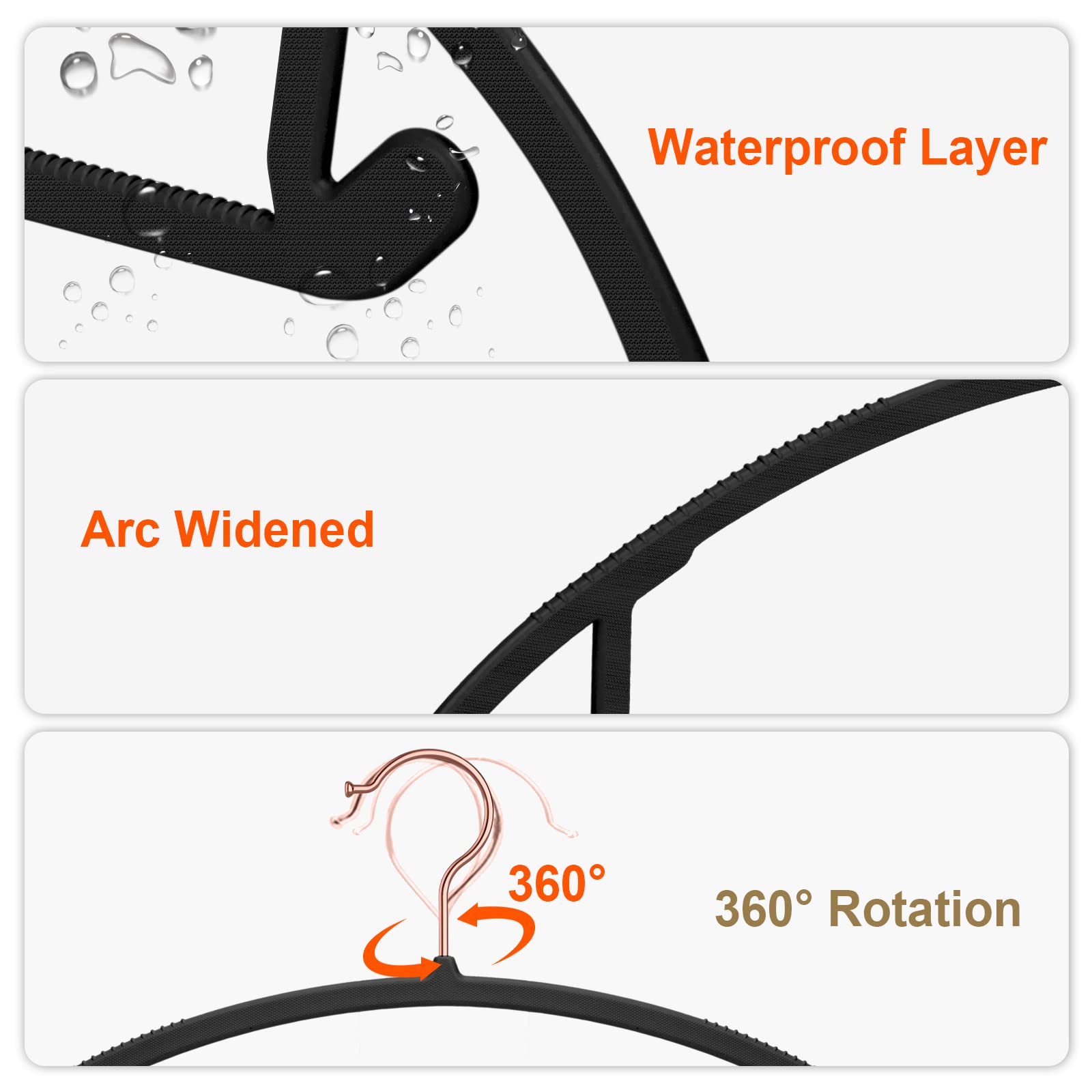 OIKA Hangers hold up to 11 lbs for heavy garments without bending