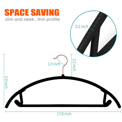OIKA Hangers ultra slim profile saves space with a 0.3 inch design