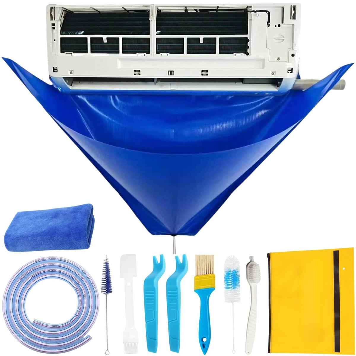 Oiktylr mini split cleaning bag waterproof cover protects walls during cleaning.