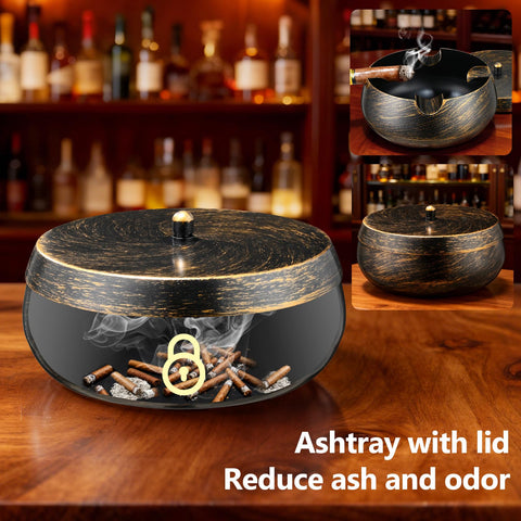 OILP ashtray with four rests for cigars ensures stable placement and easy use.