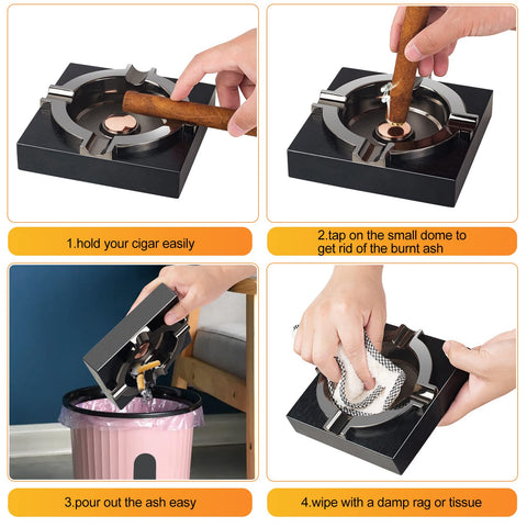 OILP compact cigar ashtray fits bar or patio