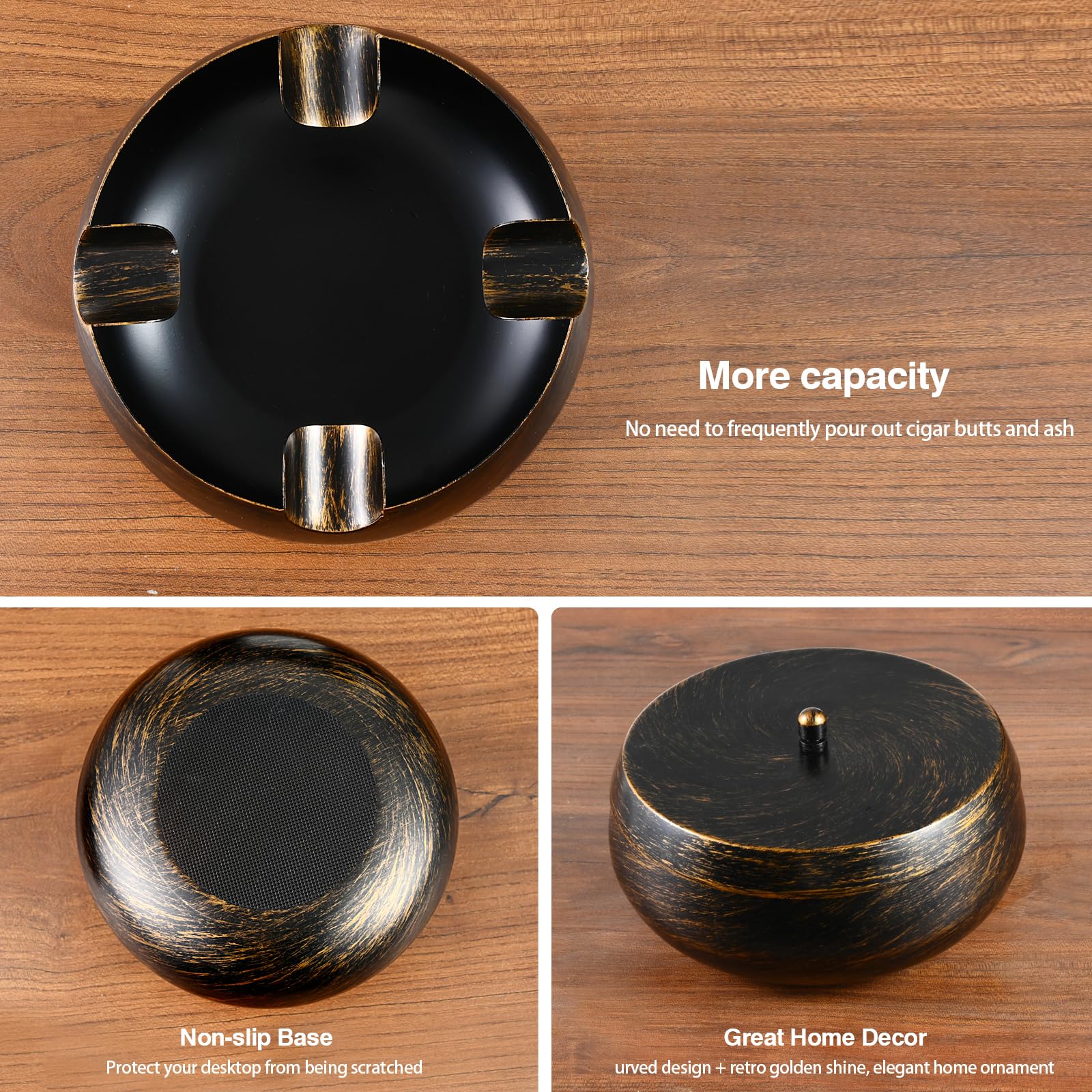 OILP ashtray deep bowl is simple to rinse after outdoor or indoor use.
